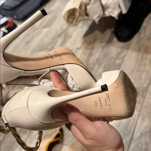 Jimmy Choo Ivory Strappy Heels - Picture 7 of 7